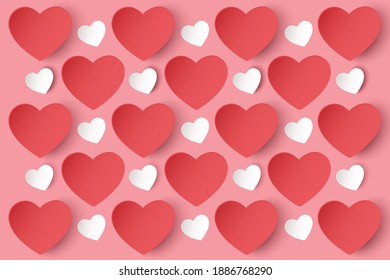 happy valentine's concept. seamless heart pattern. beautiful pattern for wallpaper background, web page and banner design. minimal style. vector illustration