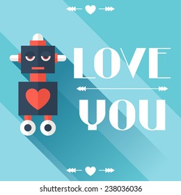 Happy Valentine's conceptual illustration in flat style.