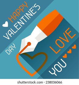 Happy Valentine's conceptual illustration in flat style.