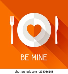 Happy Valentine's conceptual illustration in flat style.
