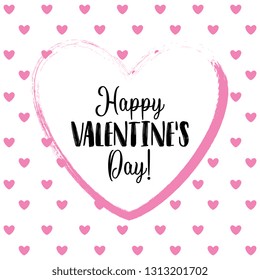Happy valentines dar card with heart shape frame vector digital illustration image