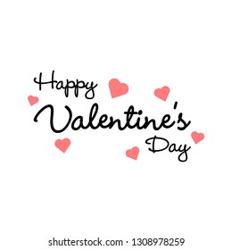 Happy Valentines Day Typography Poster Handwritten Stock Vector ...