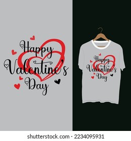 Happy Valentine's Day, 14 February. T-shirt design for this day.