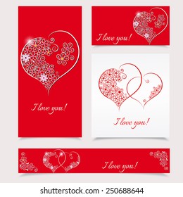 Happy Valentines day. 14 february. Weeding design banner. Vector illustration. Pink Background Hearts. 