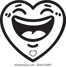 Happy Valentine's Day, Valentine's Day, 14 February, greetings, card, love, heart, heart vector, emoji, smiling heart, heart icon, love vector, silhouette, icon, symbol, laughing, smiling.