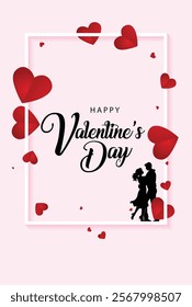 Happy valentine's day 14 February greeting card vector poster