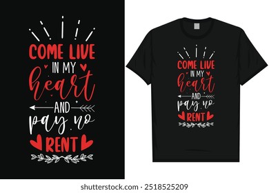 Happy valentines day 14th February loves day typography tshirt design