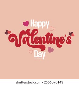 Happy valentines day 14th February typography vector illustration design. Happy valentine day with creative love composition of the hearts for card design, banner designs and poster designs