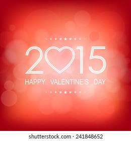 happy valentine's day 2015 with bokeh and lens flare pattern on sweet pink background (vector) 