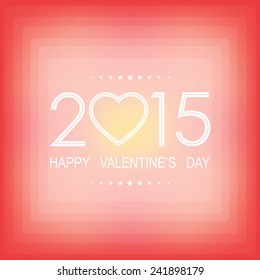 happy valentine's day 2015 with square pattern on sweet pink background (vector) 