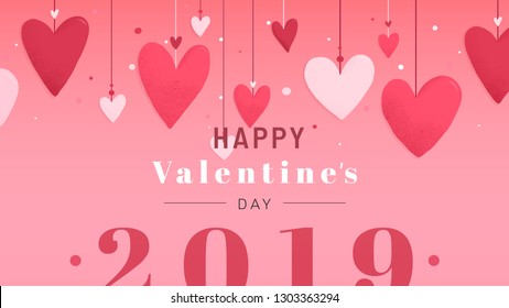 Happy Valentine's day 2019 card design vector