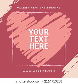 Happy Valentines Day 2022 wishing social media post. Wish your beloved one now. Heart shape design can bring your joy and untold line
