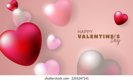 Happy Valentine's day. Happy Valentine's Day 2023. February 14th. Romantic Vector illustration. Perfect for banner, backdrop, wallpaper, flyer, brochure, poster, greeting card, background.