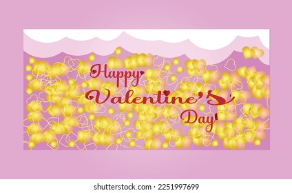 Feliz Día de San Valentín 2023. Diseño ilustrador vectorial . Fondo rosa con caja fuerte.