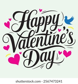 happy valentine's day 2024 vector typography art
