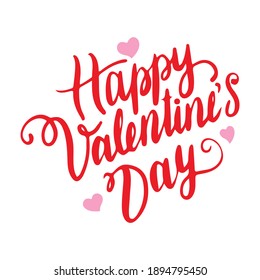 happy valentine's day 3.eps
 Ink illustration. Modern brush calligraphy. Isolated on white background.