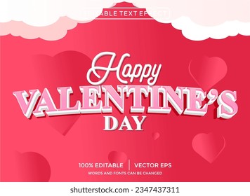 Happy valentine's day 3D editable text effect