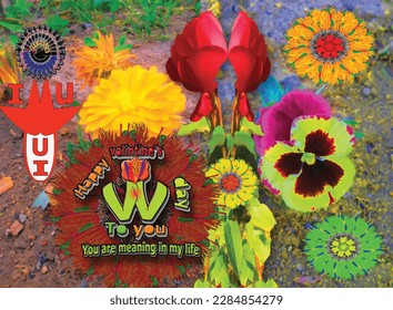 Happy valentine's day 3d letter hand drawn abstract design is great for valentine day greeting gift car ,decoration ,poster ,friendship and different print purposes 
