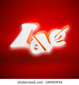 Happy Valentines day 3D love lettering, use for greeting card or wedding invitation