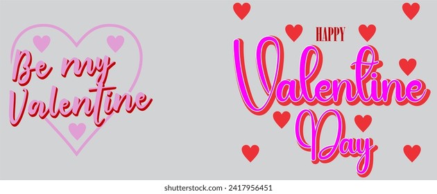 Happy Valentine's Day, 3d Lovers phrase vector illustration. 