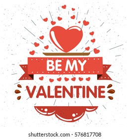 Happy valentines day abstrac background with big hart, EPS10 vector.