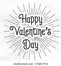 Happy valentines day  abstrac withe background with black text, EPS10 vector.