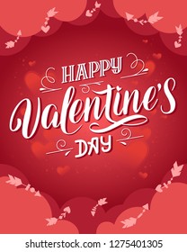 Happy valentine's day abstract background with heart pattern. Postcard, wallpaper, flyers, invitation, posters, brochure, banners.