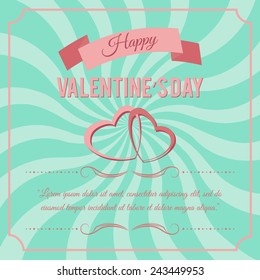 happy Valentine's Day abstract background with hearts and words of love