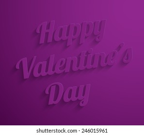 Happy Valentines Day abstract background with long shadow text. Vector illustration eps 10 