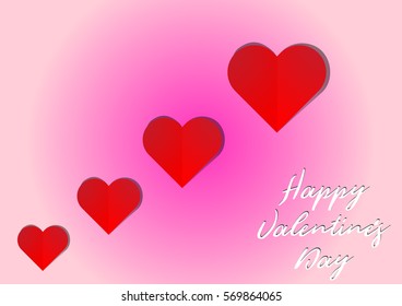 Happy Valentine's day abstract background with cut paper heart.