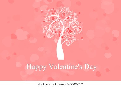 Happy Valentine's Day , Abstract Glow Soft Hearts for Valentines Day Background Design. Vector Illustration.