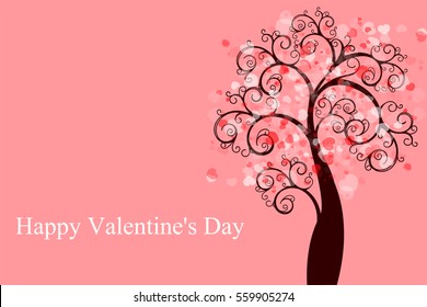 Happy Valentine's Day , Abstract Glow Soft Hearts for Valentines Day Background Design. Vector Illustration.