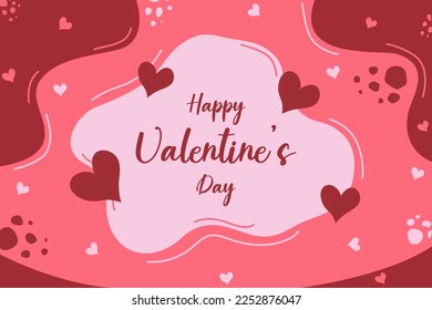 Happy Valentine's Day abstract greeting card with hearts for wishing your loved ones. 