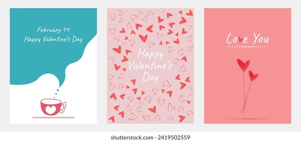 Happy Valentine's Day abstract greeting poster design