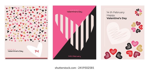 Happy Valentine's Day abstract greeting poster design