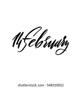 Happy Valentines Day background. 14 February lettering. Vector illustration.