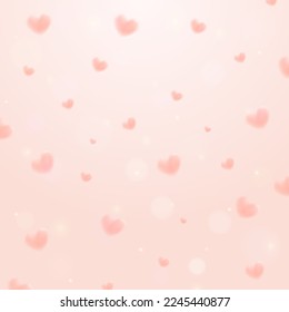 Happy Valentines Day Background with a 3d pink heart background. Vector symbols of love for Happy Women's, Mother's, Valentine's Day, and birthday greeting card designs.