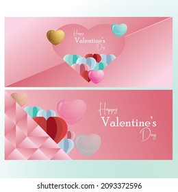 happy valentines day background banner vector design with love vector 