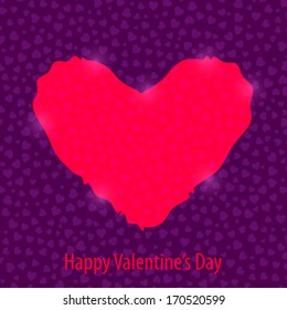 Happy Valentine's Day Background with Bright Pink Heart