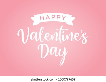 Happy Valentine's Day Background, Valentine's Day Card, Love Background, Romantic Card, Ribbon Banner Vector Illustration Background