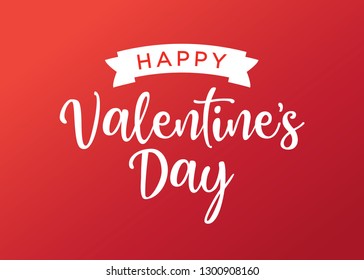 Happy Valentine's Day Background, Valentine's Day Card, Love Background, Romantic Card, Ribbon Banner Vector Illustration Background