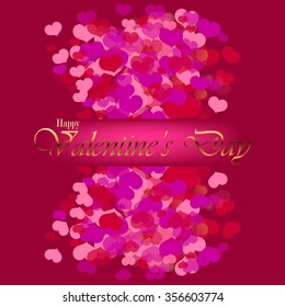 Happy Valentines day background. Valentines day card. Gold text. eps10 Vector.