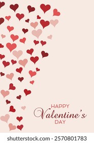 Happy Valentines Day background with a cascading hearts design