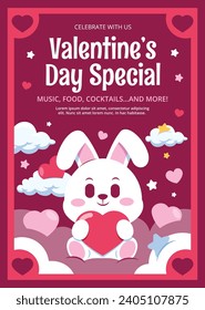 Happy valentines day background. Valentine's Day celebration. February 14.  Cartoon Vector illustration Template for Poster, Banner, Post, Flyer, Greeting, Card, Cover. Valentine's day design.