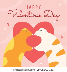 Happy valentines day background. Valentine's Day celebration. February 14.  Cartoon Vector illustration Template for Poster, Banner, Post, Flyer, Greeting, Card, Cover. Valentine's day design.