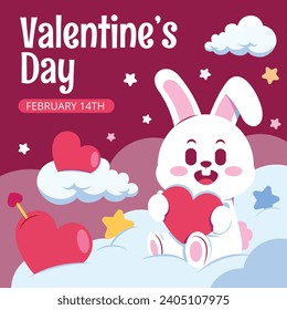 Happy valentines day background. Valentine's Day celebration. February 14.  Cartoon Vector illustration Template for Poster, Banner, Post, Flyer, Greeting, Card, Cover. Valentine's day design.