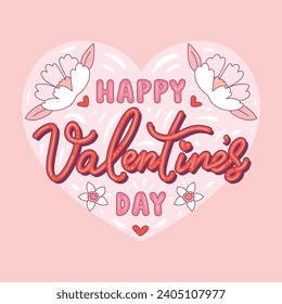 Happy valentines day background. Valentine's Day celebration. February 14.  Cartoon Vector illustration Template for Poster, Banner, Post, Flyer, Greeting, Card, Cover. Valentine's day design.