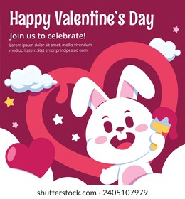 Happy valentines day background. Valentine's Day celebration. February 14.  Cartoon Vector illustration Template for Poster, Banner, Post, Flyer, Greeting, Card, Cover. Valentine's day design.