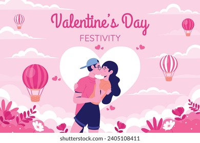 Happy valentines day background. Valentine's Day celebration. February 14. Cartoon Vector illustration Template for Poster, Banner, Post, Flyer, Greeting, Card, Cover. Valentine's day design.