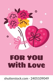 Happy valentines day background. Valentine's Day celebration. February 14. Cartoon Vector illustration Template for Poster, Banner, Post, Flyer, Greeting, Card, Cover. Valentine's day design.